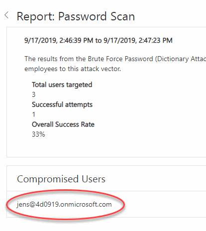Office 365 - Password - Launch Attack - Compromised users