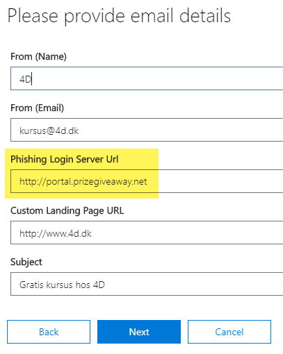 Office 365 - Password - Attack Simulater - email details