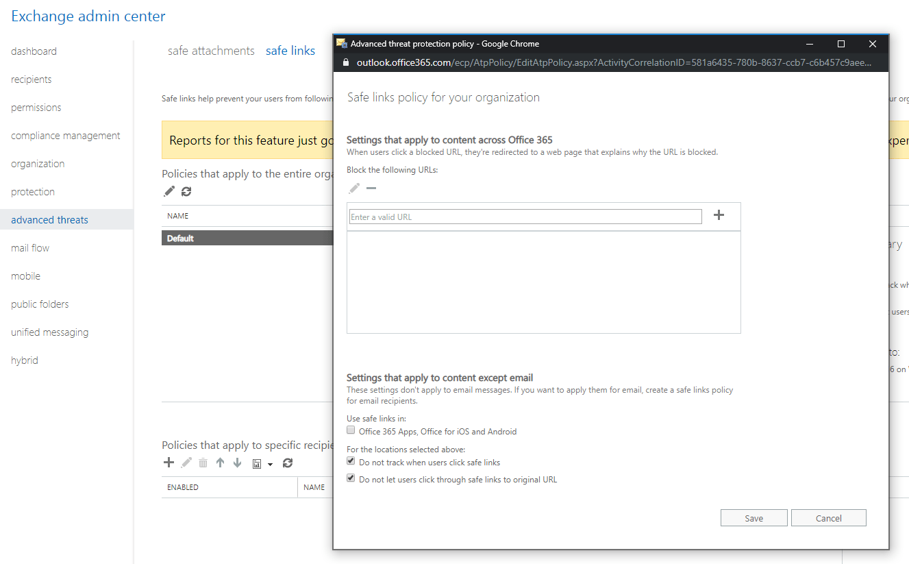 Office 365 - Password - Attack Simulater - Advanced threat protection policy