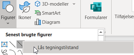 Tegn i PowerPoint - Lås tegningstilstand
