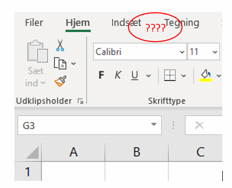 Excel VBA  manglende menupunkt