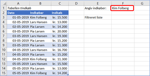 Dynamiske Excel matrixformler - Del 2 - Filtrer - 1