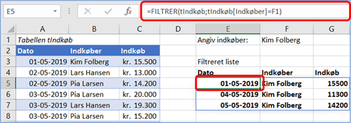 Dynamiske Excel matrixformler - Del 2 - Filterer - 3