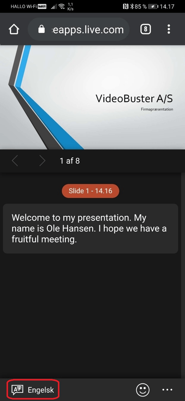 Live præsentation med PowerPoint online