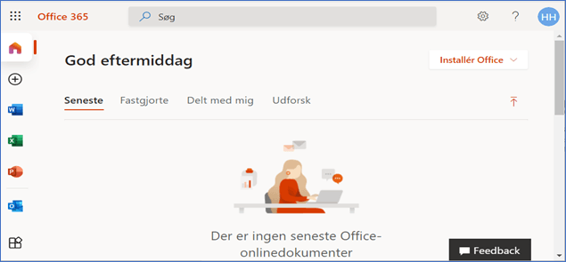 Start side på office.com