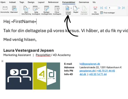 Indsæt fletfelt