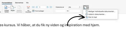 Flet til mail