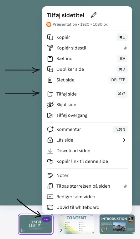 Tilføj slides