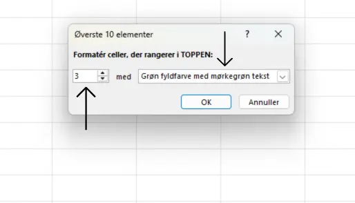 Vælg de 3 øverste og grøn farve