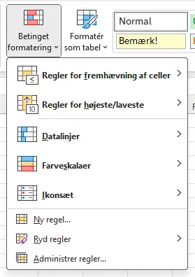 Vælg regeltype